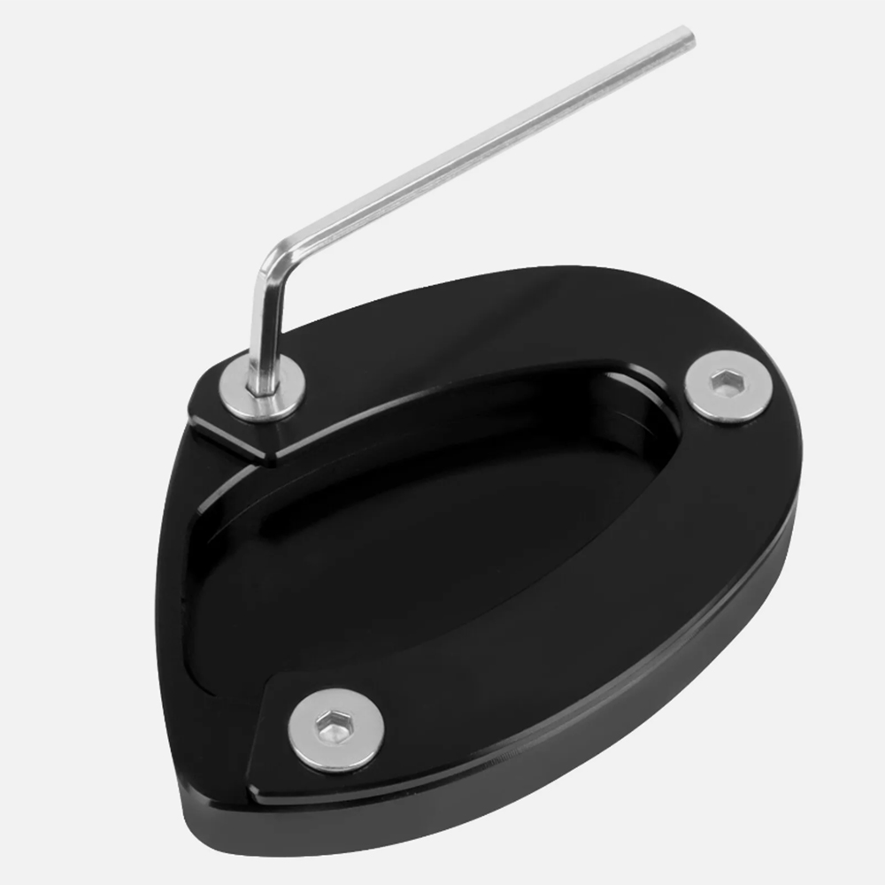 Motorcycle CNC Kickstand Extension Pad Voor Street Triple 765 765 S 765R 765RS R675 675 675RX Voet Zijstandaard Extension plaat: Black
