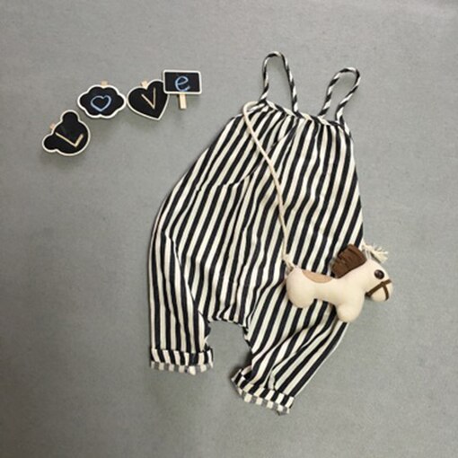0-4t baby meisjes harem broek jongens kinderen gestreepte broek kinder romper overalls jumpsuit kleding