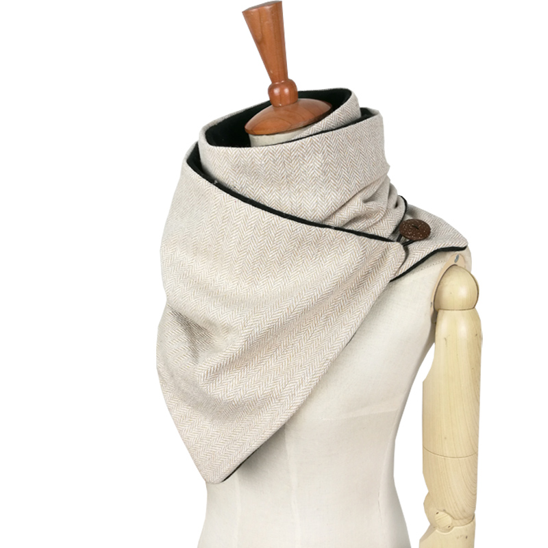 Leo anvi vinter skjerf menn ull bomull unisex sildben chevron ringe skjerf kvinner pakke inn håndlaget uendelig skjerf