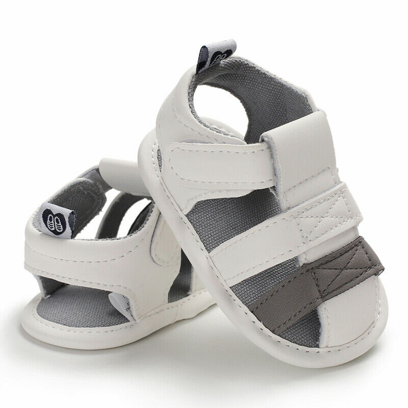 Pudcoco Pasgeboren Baby Boy Zachte Zool Witte Wieg Schoenen Peuter Zomer Sandalen Baby Casual Schoenen Maat Anti Slip Babyschoenen 0-18M