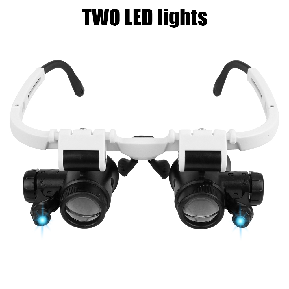 Head Mount Vergrootglas 8x 15x 23x Voor Elektronica Horloge Reparatie Dual-Lens Eye Loep Vergrootglas LED Verlichting Bril Vergrootglas
