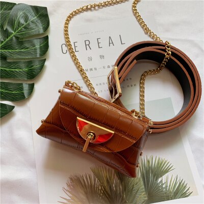 Doranmi Punk Stijl Fanny Pack Vrouwen Taille Zakken Snake Stijl Taille Verpakking Ketting Vrouwelijke Riem Tassen Kleine Borst tas Nerka BG467: orange