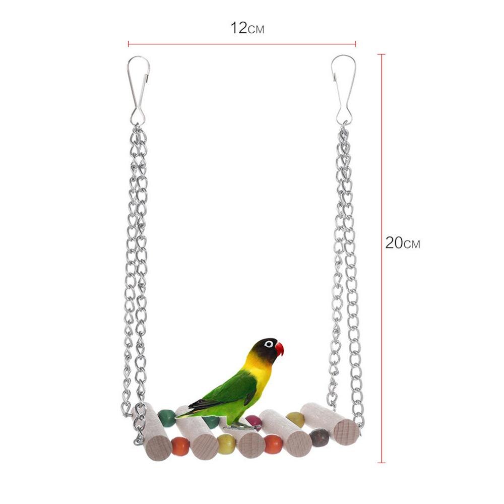 Parrot Toys Macaw Hanging Acrylic with Bells Bites Chew On Cages Cockatoo Stand Rack Swing Bird Toy Pet Product: 04