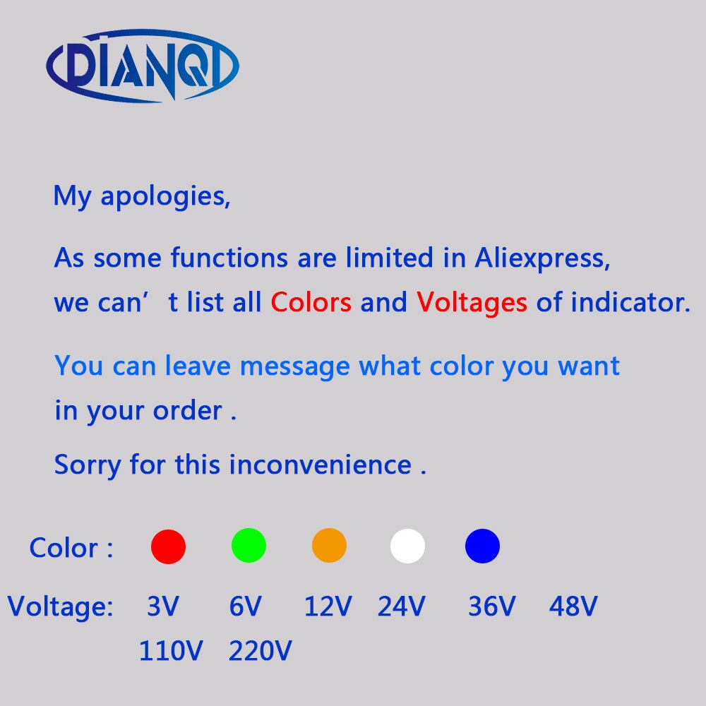 LED Metal Indicator light 16mm waterproof Signal lamp LIGHT 3V 6V 12V 24V 220v screw connect red yellow blue white 16ZSD.PY.L