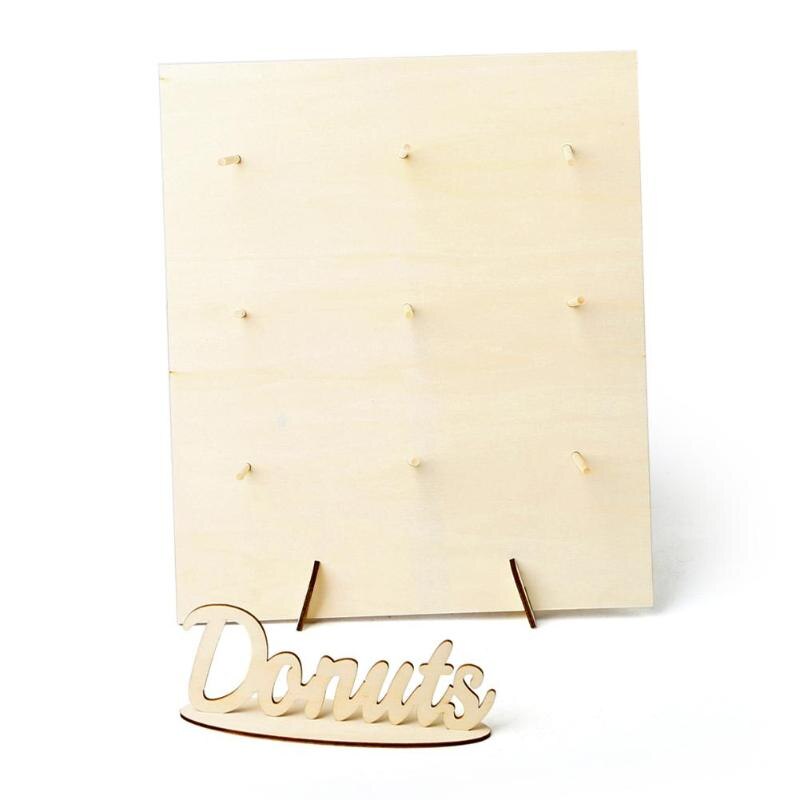 Soporte de madera para Donuts, de cumpleaños, boda, puesto de exhibición para postre