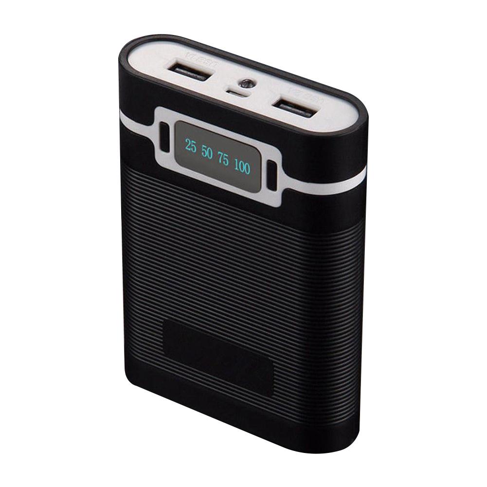 VerkoopDual Usb Lcd Display 4-Cell 18650 Battery Charger Box Power Bank Diy Case Kit: Black