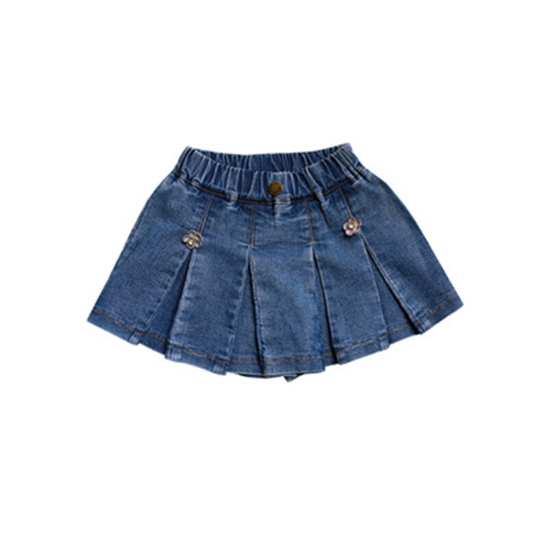 Mode Kinderen Meisjes Jean Rok 2 4 5 6 7 8 Peuter Infant Baby Meisjes Denim Geplooide Solid Rok Prinses rok Outfits Kleding
