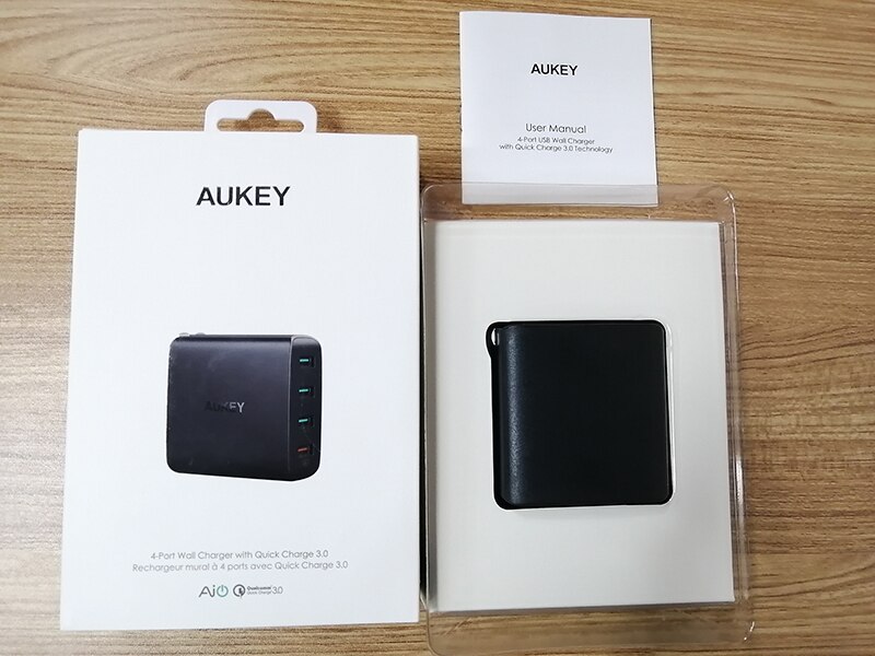 Aukey 42W 4 Poorten Usb Charger Met Quick Charge 3.0 Opvouwbare Us Plug Usb Wall Charger Voor I-telefoon I-Pad Pro/Air Xiao-Mi Sam-Sung