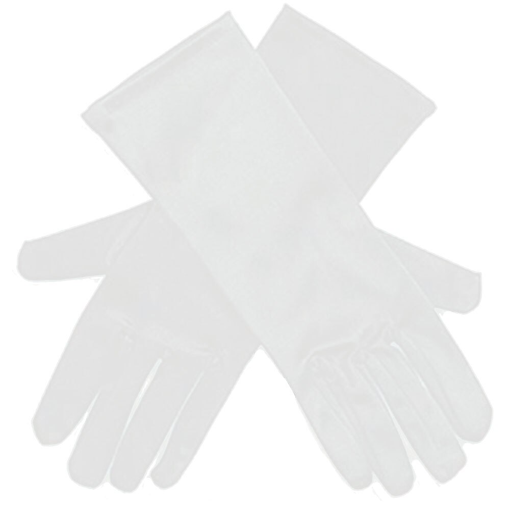 3-10Y Mädchen Satin- Handschuhe Schnee Königin Handschuh Prinzessin Kostüm für freundlicher Party, Hochzeit, Formale Festzug Geburtstag Party: Weiß