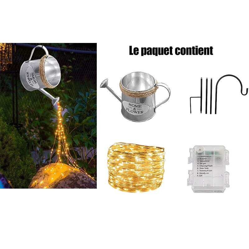 Tuin Decoratie Licht Outdoor Ster Type Solar Douche Tuin Art Licht Decoratie Outdoor Tuinieren Gazon Lamp Led Outdoor: remotecontrol white3