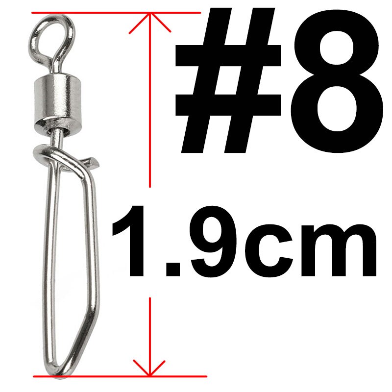 Conector de pesca giratorio de rodamiento de acero inoxidable, accesorios giratorios de pesca, anzuelo de señuelo, aparejos, 20 piezas