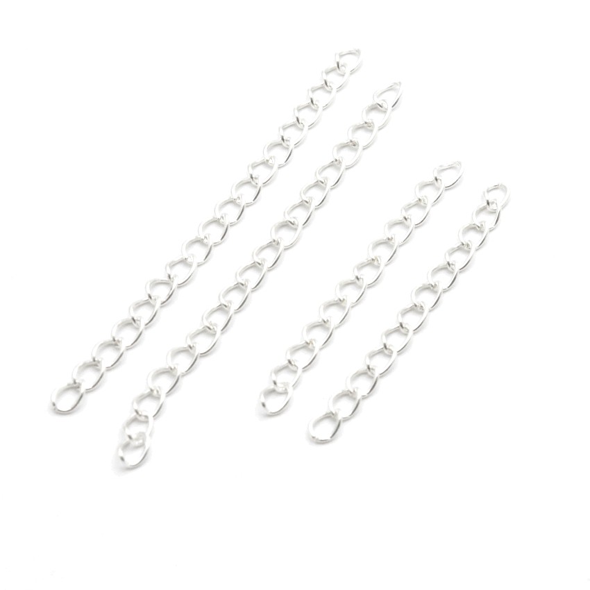 Miaochi smykkefund halskæde forlænger armbånd forlænger forlængelse haler gør-det-selv håndværk smykker finde lave stik: Sølv / 7cm