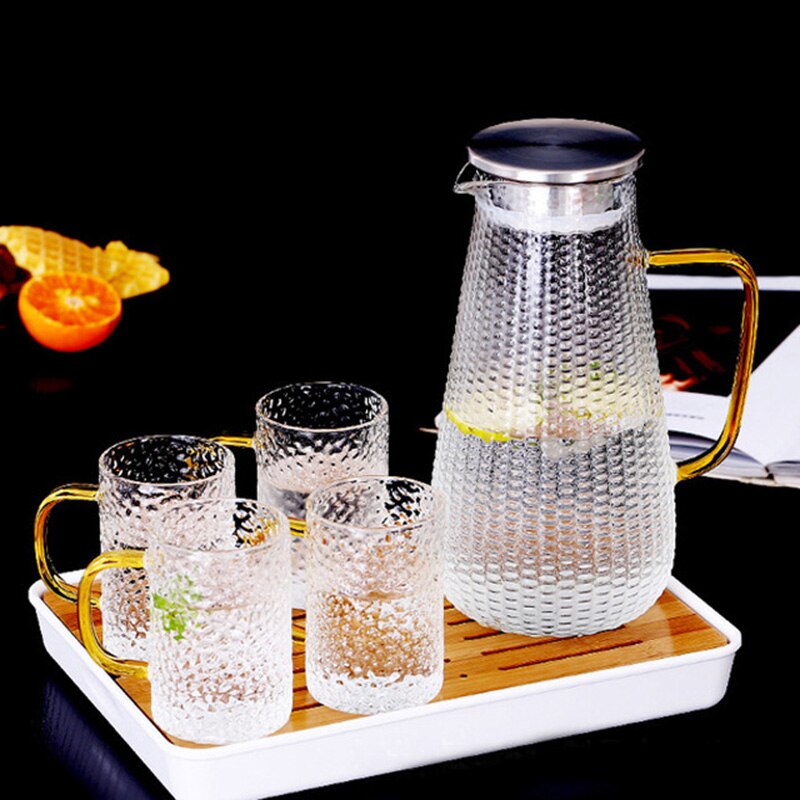 Glas Water Kruik Glas Pitcher Water Karaf Met Handvat Koud Water Pitcher Goede Kruik Voor Huishoudelijke Vruchtensap Iced theewaar