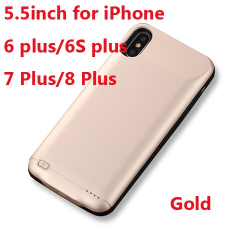 Battery Charger Case For iPhone X XS XR 6 6s 7 8 Plus Powerbank Case For iPhone 11/11 Pro/11 Pro Max Battery Charging Case: 6P 6SP 7P 8P Gold