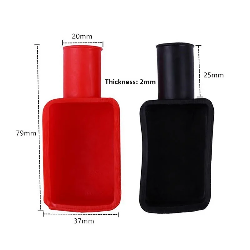 Skyddsskydd för positiv och negativ pol för bilbatteri, mjuk plast, flexibel batteripolisolator, skyddande 1 par