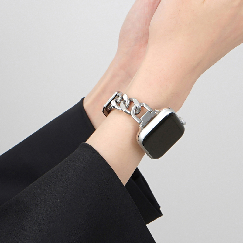 Correa de cuero para Apple Watch 10 Band 46mm 42mm 44mm 40mm 41mm 45mm pulsera de acero inoxidable para mujer iWatch Series 9 8 SE 7 6 cinturón