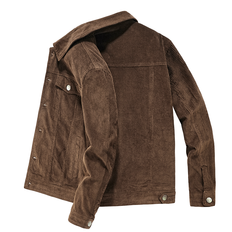 Chaqueta de pana para hombre, abrigo ajustado de manga larga con cremallera, Estilo Vintage, informal, a la , primavera y otoño