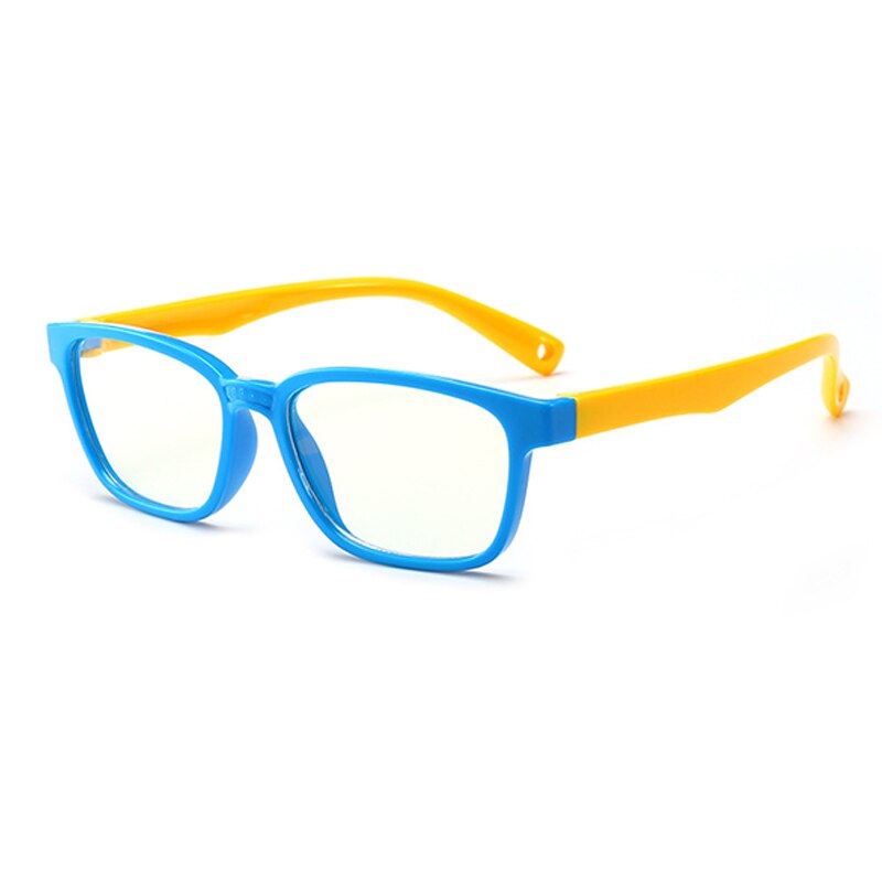 Kinderen Optische Glazen Flexibele Buigbare Een Stuk Veilig Brillen Meisjes Jongens Vlakte Spiegel Anti-Blauw Licht Siliconen Bril
