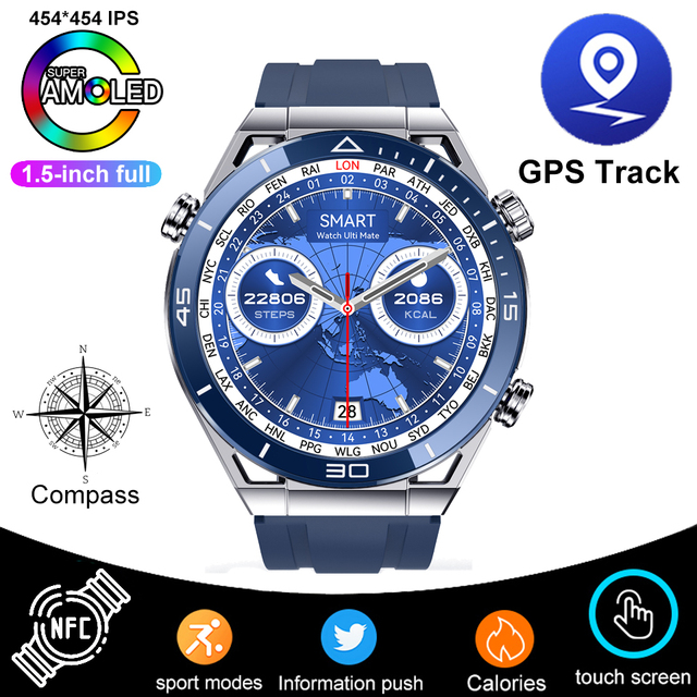 Huawei DT UltraMate Smartwatch pour homme, NDavid, boussole, appel Bluetooth, suivi GPS, ECG 2024 +, sport, original, , 100: WHITE