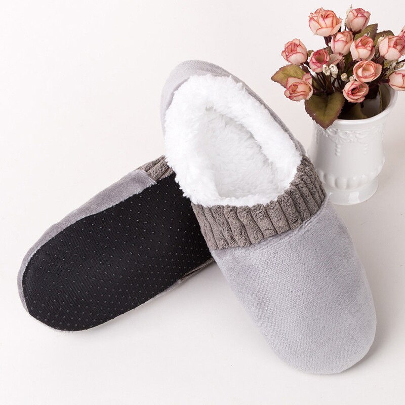 Men Soft Slippers House Floor Socks Anti-slip Indoor Winter Warm Slipper J55