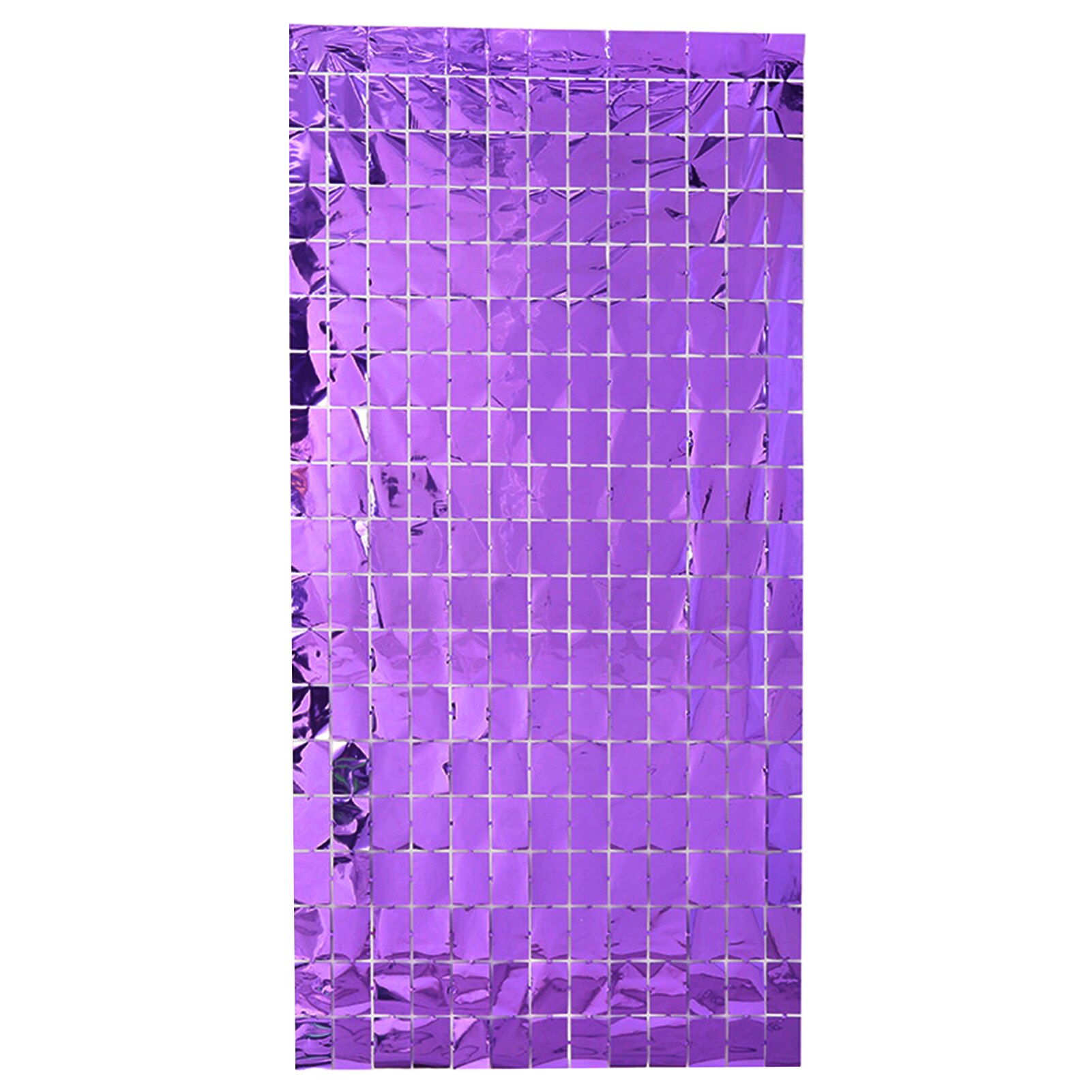Photography Prop Streamer DIY Home Lightweight Foil Fringe Curtain Hanging Wedding Party Wall Decor Indoor Outdoor Square Sequin: Purple