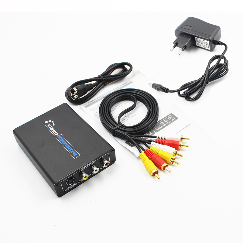 Hdmi-kompatibel til av s-video cvbs video omformer  hd 3 rca kompis/ntsc bytte om hdmi-kompatibel bytter adapter til tv pc nyeste: Eu-plugg
