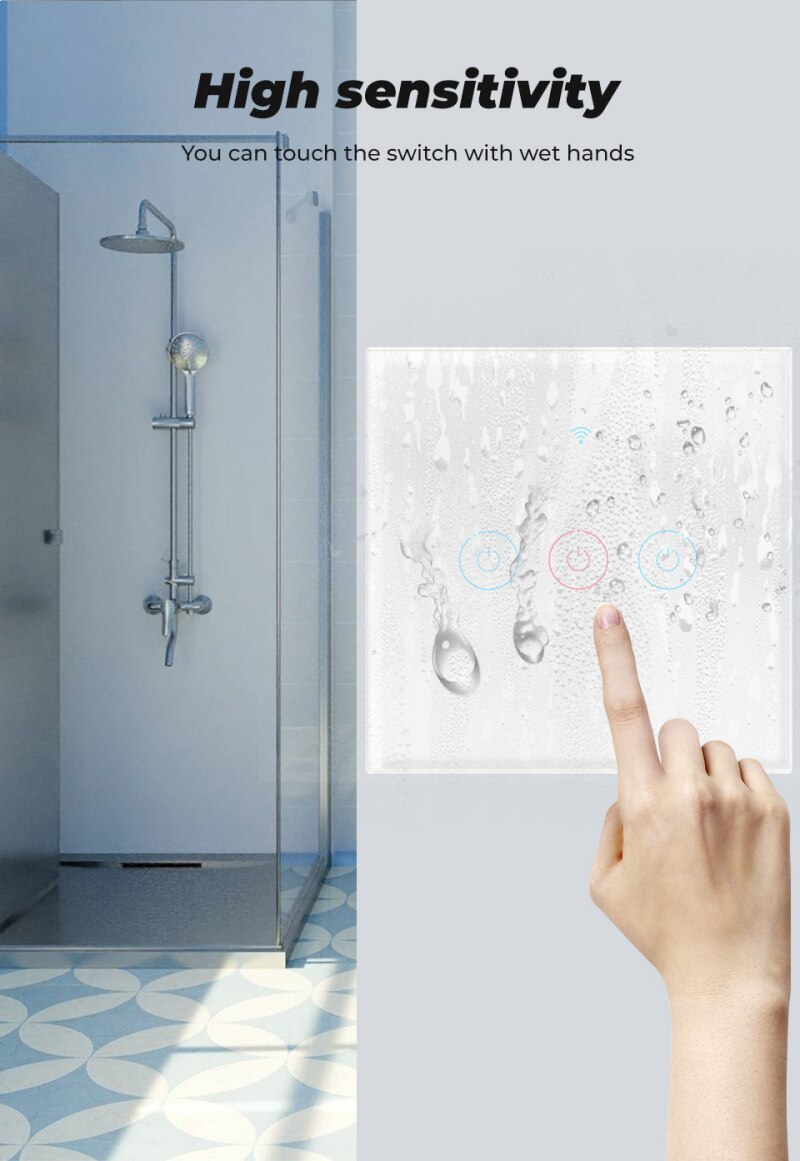 1/2/3 WiFi Smart Touch Switch Smart Life Voice Control 110-250V Home Wall Button For Alexa Google Home Assistant Smart Life APP