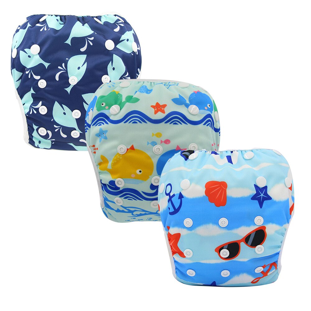 Ohbabyka – couche de bain réutilisable pour bébé et tout-petit, couche-culotte ajustable, taille unique, , de réception pour bébé, 3 paquets, nouveauté été: 606975