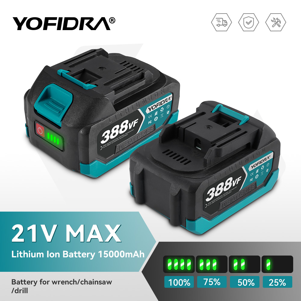 YOFIDRA 388VF 928VF Akku 22500 mAh 3,0 Ah 4,0 Ah Lithium-Ionen-Akku Li-Ionen-Akku für Elektrowerkzeug