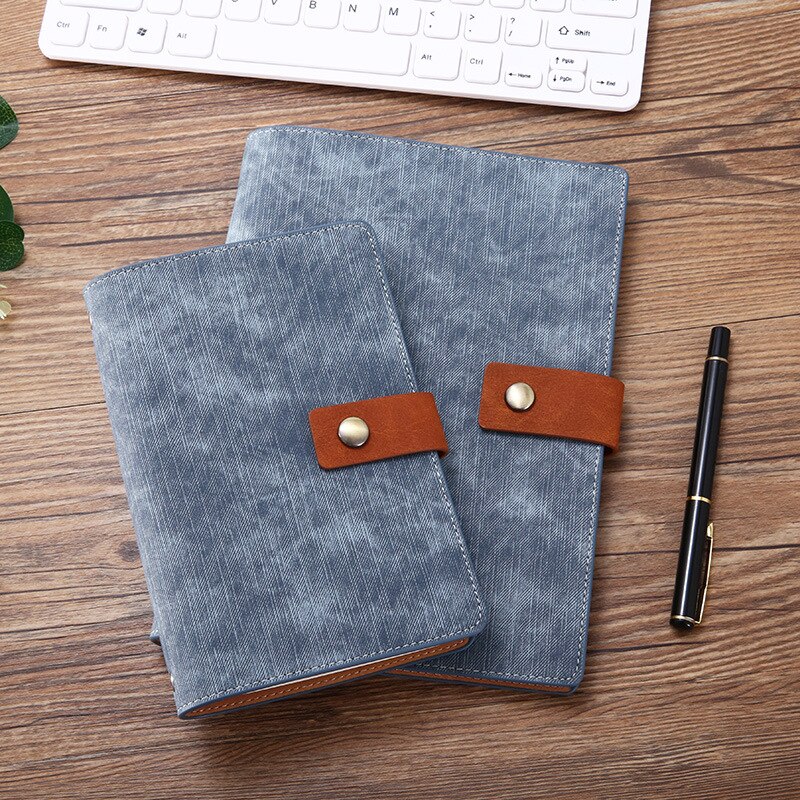 A5/A6 Soft Leather Loose-Leaf 6 Ring 100pages Notebook Leather Business Meeting Minutes School Agenda Office Stationery