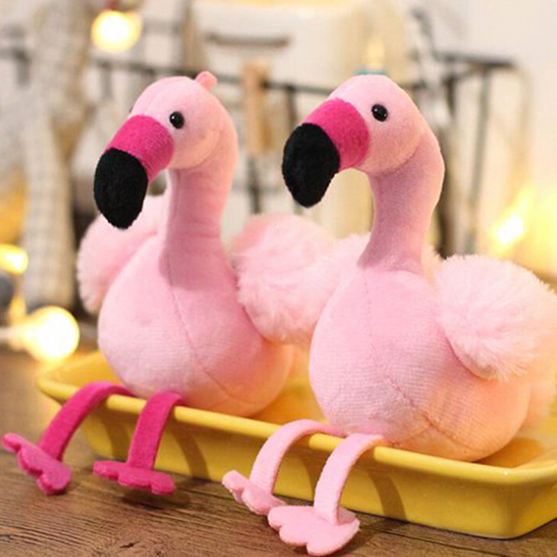 Precioso flamenco de peluche de juguete llavero anillo colgante juguete suave llavero mochila Decoración