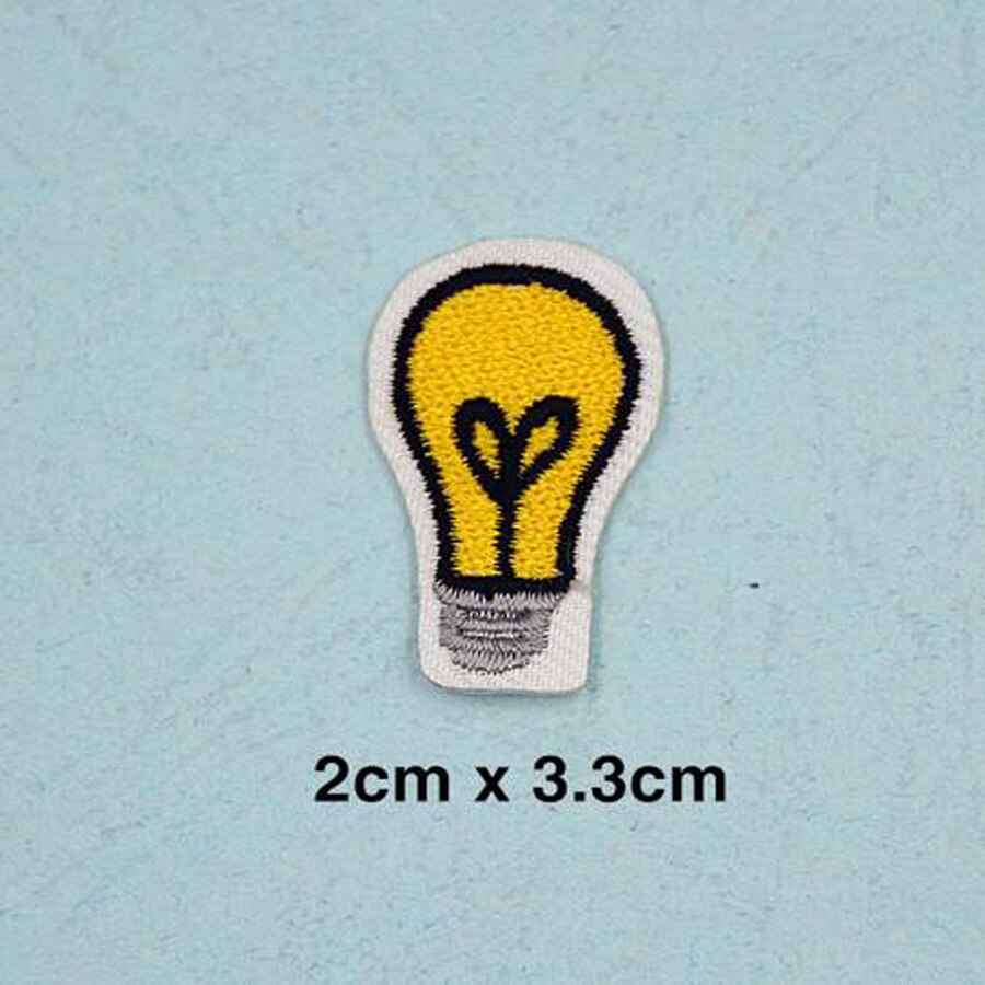 Cool Craft Embroidered Patches For Hat Cap Clothes Stickers Bag Sew Iron On Applique DIY Apparel Sewing Clothing Accessories BU8: BU8N9 Yellow Bulb