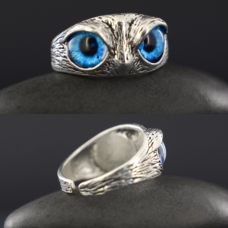 Anillo Vintage con de búho y águila para hombre y mujer, sortija ajustable, estilo Retro antiguo, Animal de amor de EE. UU., para mujer: Style 13
