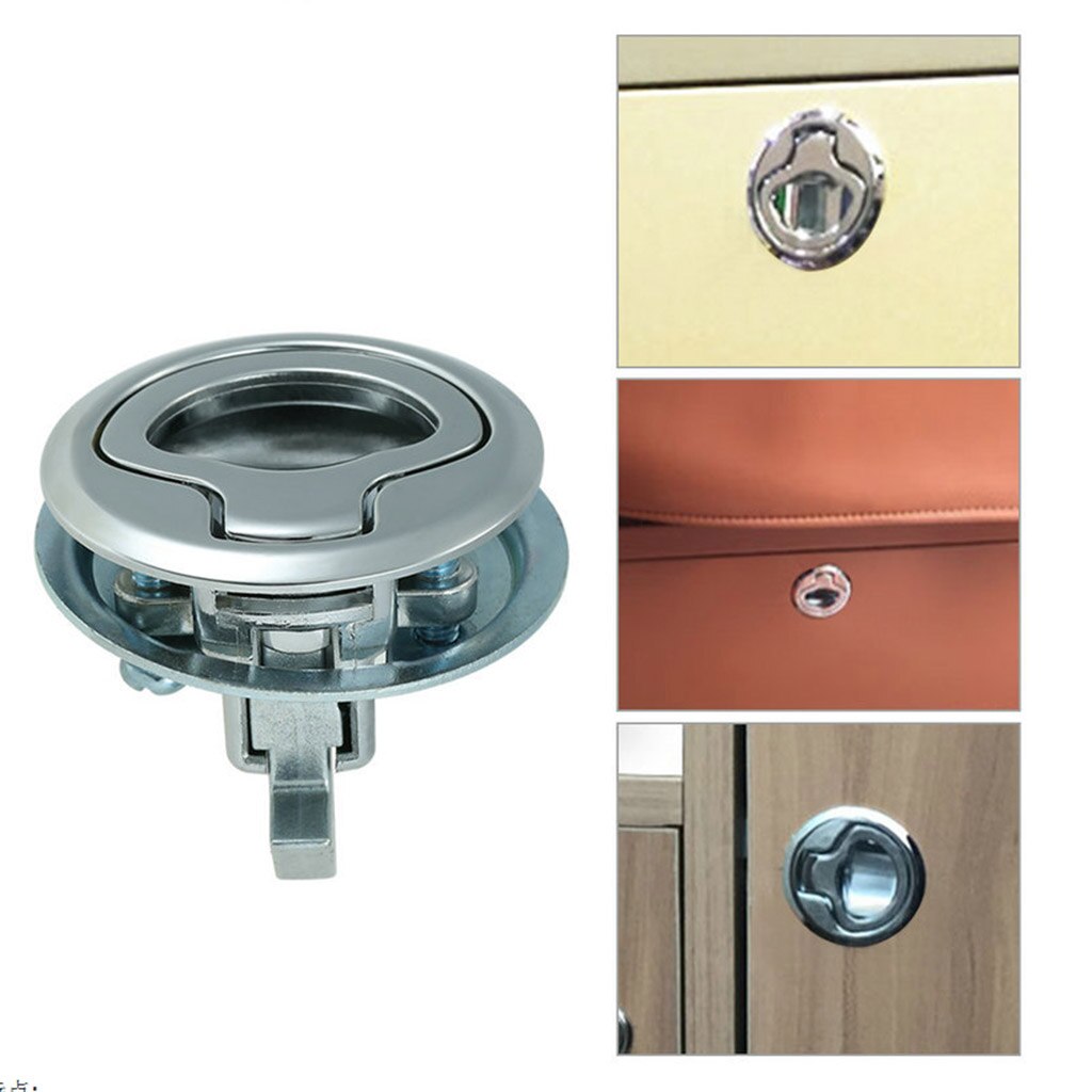 Silver Aluminium Alloy Boat Locker Hatch Latch Marine Lock Flush Handle