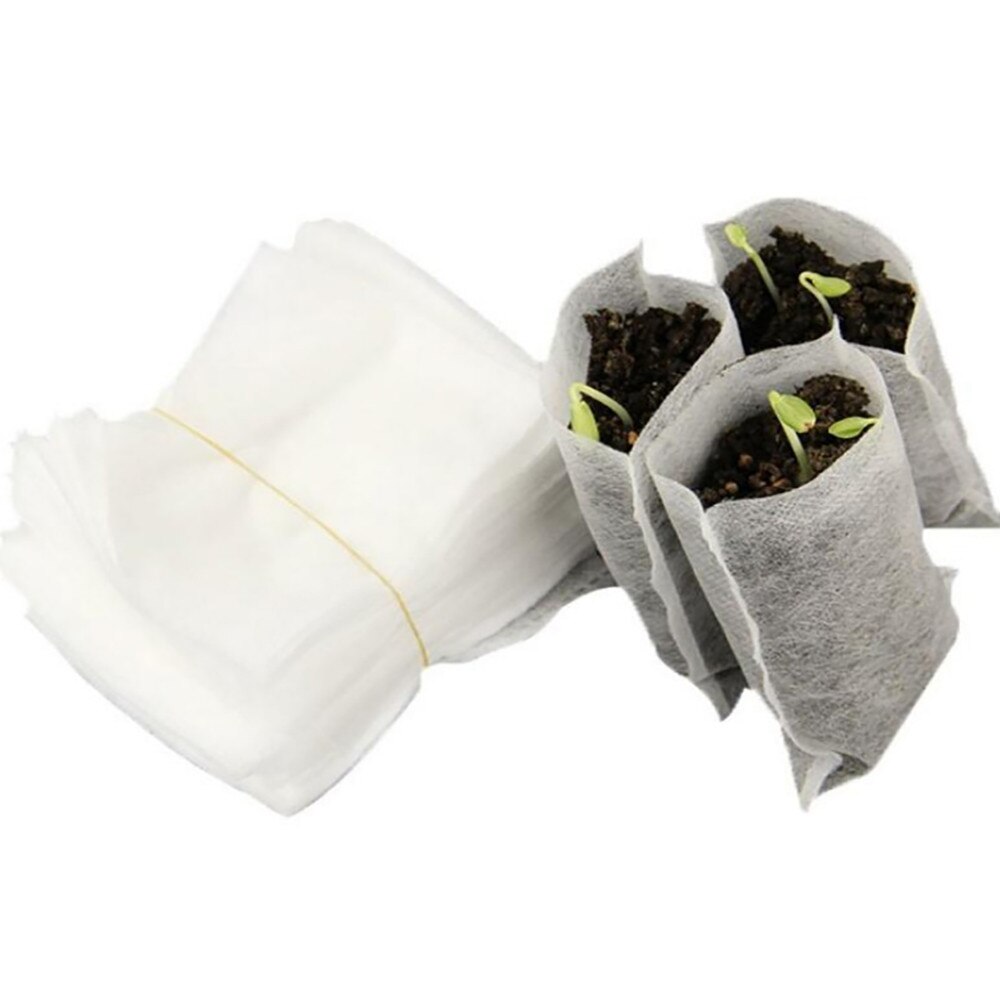 100pc pépinière Pot graine élevage sac non tissé jardin approvisionnement Pot de fleur abordable Protection de l'environnement 8x10cm # w5