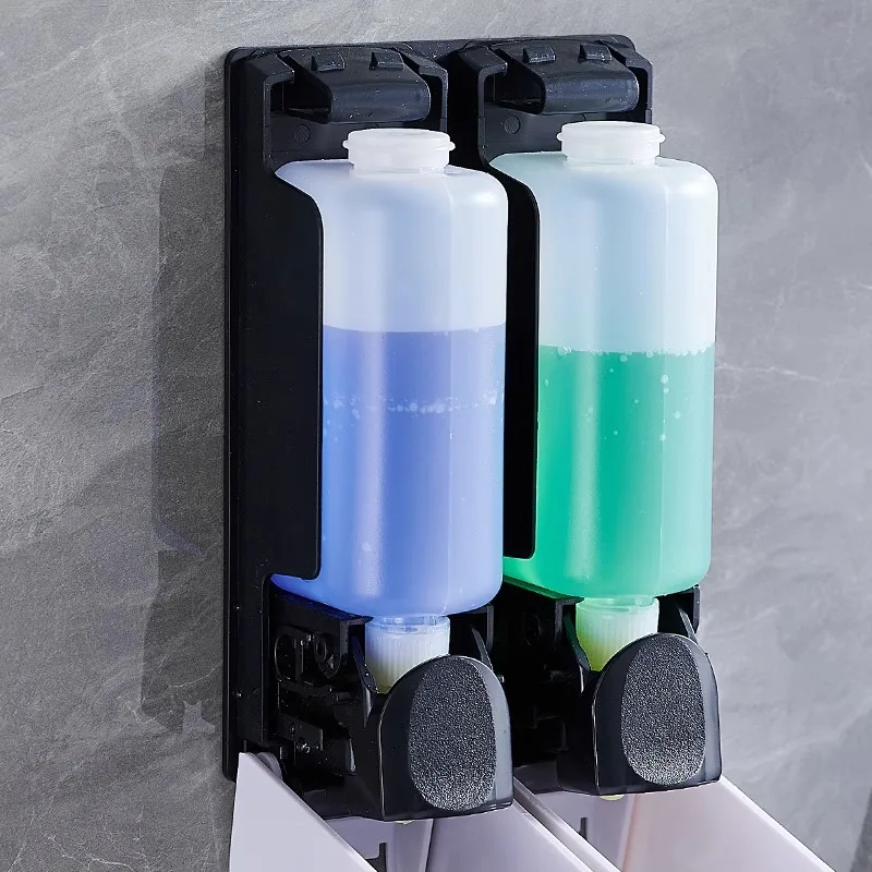 Wall-Mounted Bathroom Soap Dispenser Bottle Press No Punching Hotel Guest House Shampoo Bath Gel Box Home Decor Hardware