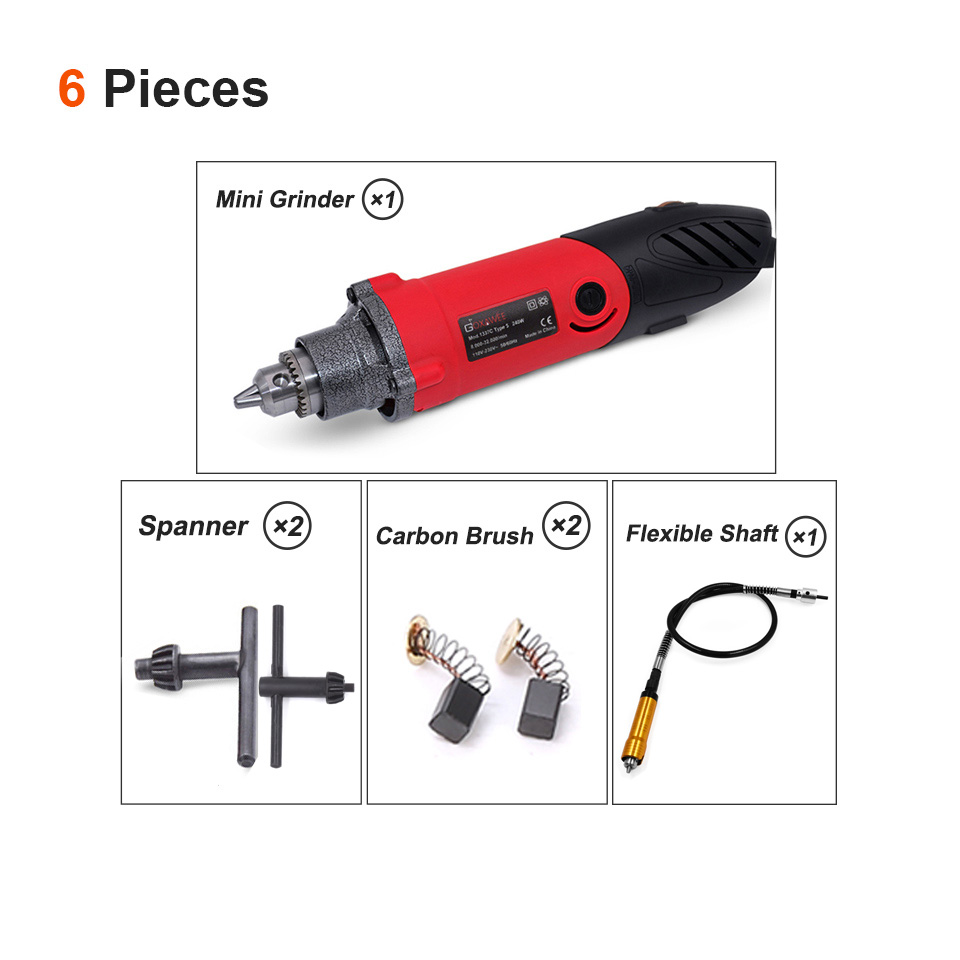 Goxawee 220V Elektrische Grinder Elektrische Boor Stiftslijper Dremel Stijl Graveren Mini Boor Gereedschap Polish Boren Machine: 1337C-3027B-1324 / VS