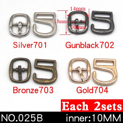 8 jeux de boucles métalliques 9 crochets | Pour courber les chaussures, sacs, boucles de ceinture, décoration bricolage, accessoires pour chaussures à coudre: NO.025B 10mm 8sets