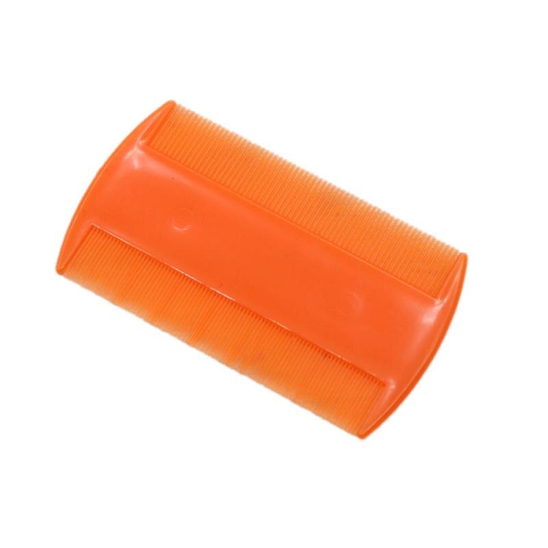 Portátil estrecha cabeza de diente peine Nit piojos de cepillo plano Cootie insecticida deshacerse de los piojos de la cabeza la caspa peines de belleza casa herramienta de limpieza: Orange