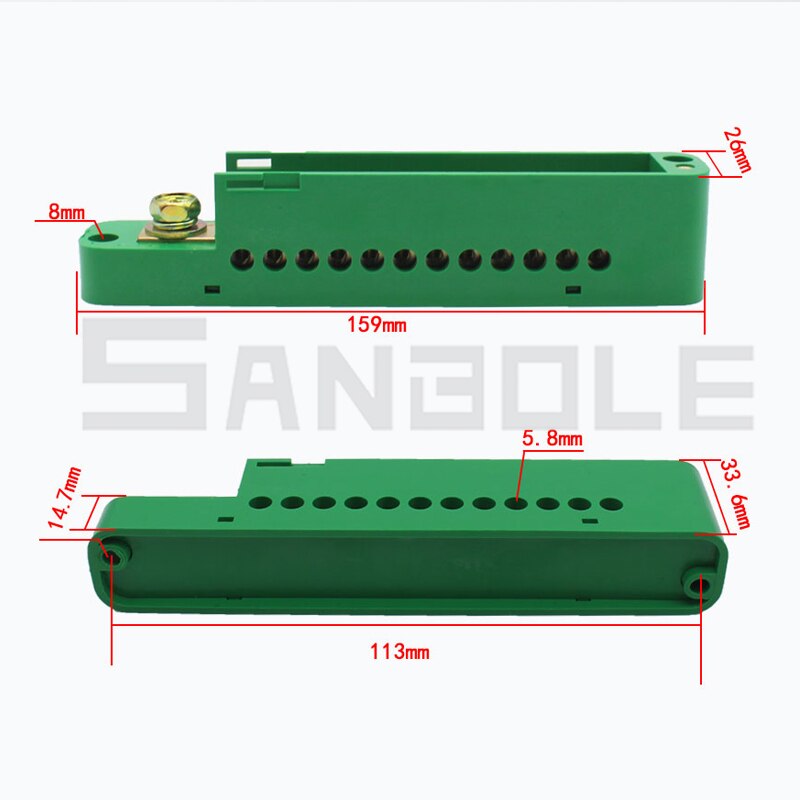 Een-In En Twaalf-Out Bedrading Terminal Blok Enkelpolige Verdeelkast Twaalf-Meter Huishouden Junction Draad splitter