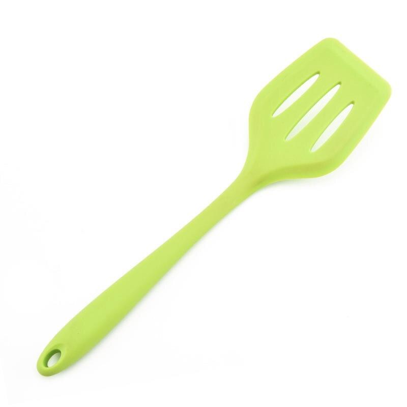 Korean Version Non Stick Silicone Pot Shovel Cooking Spatula Fried Shovel Flexible Silicone frying Pan Turner Spatula: Green
