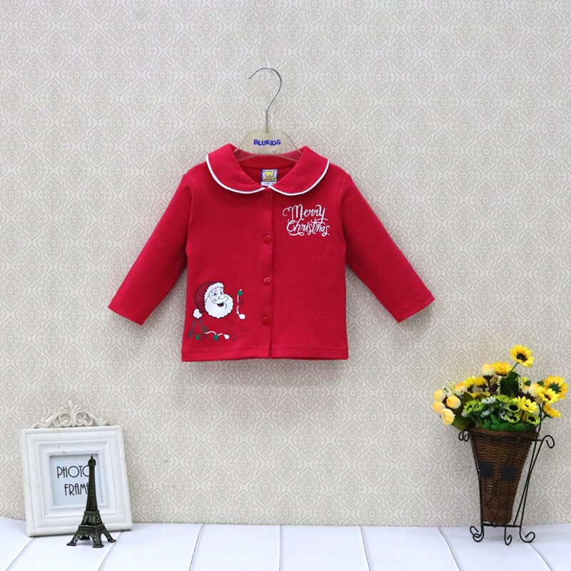 Baby Kerst Puur Katoen Blouse Pasgeboren Lange Mouwen Kids Kleding Mode Jongens En Meisjes Kleding