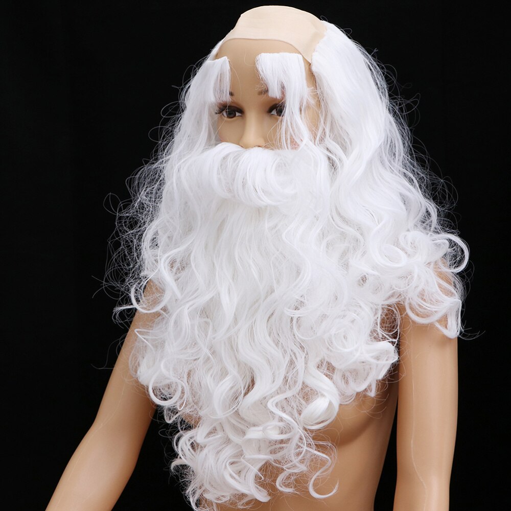Santa Claus White Long Beard Eyebrows Wig Cosplay Headdress Props