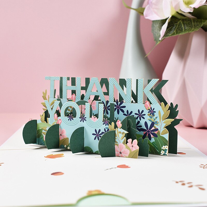 Thank You Card 3D Greeting Cards for Thanksgiving Mothers Fathers Day