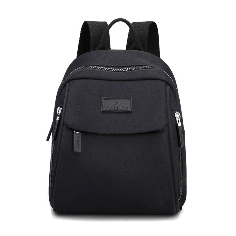 Mochila pequeña de nailon para mujer, morral pequeño de compras, resistente al agua, a la , bonita, 2022: Negro