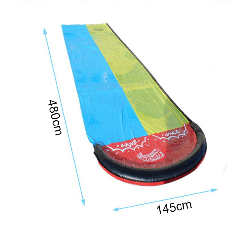 6.1M Opblaasbare Glijbanen Mat Dubbele Dual Persoon Surf Rider Slider Splash Zwembad Kids Park Achtertuin Water Spelen Mat outdoor Fun: 4.8M