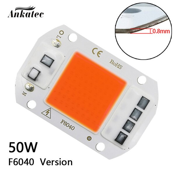 ledet plantevekstlampe kolbe chip fullt spekter  ac 220v 110v 20w 30w 50w drivhus innendørs plantefrøplanter og blomstervekst: F6040 50w / Ac110v-127v