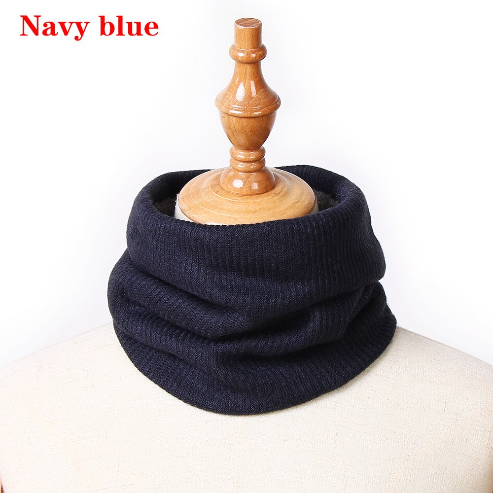 1 PC Bonito Algodão Bebê Inverno Neck Warmer Anel Scarf Crianças Meninas Meninos De Malha De Lã O-Lenços Cor Sólida crianças Quente Baixada: Azul profundo