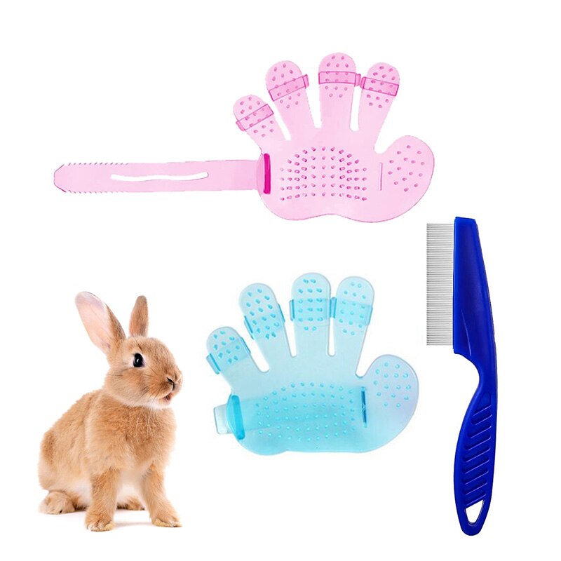 Cepillo de aseo para conejos y hámster, cepillo de baño para animales pequeños, peine para Conejo, 2 unids/set por juego