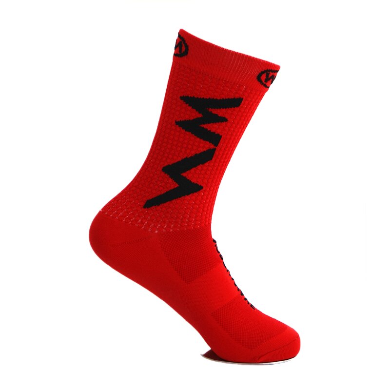 Cycling Socks Men Women Outdoor Quick Dry Socks Running Hiking Training Sports Socks Basketball Soccer Socks: Red